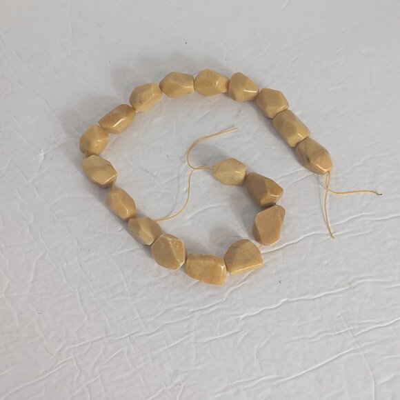 Yellow Aventurine Beads Tumbled Natural Stone Crafts Jewelry 18 Count String - Picture 2 of 5